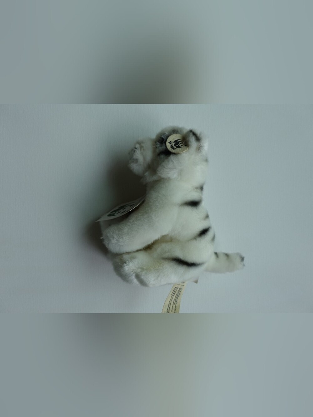 Vintage White & Black Striped Plush Cat Toy - Soft Interactive Pet Toy